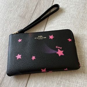 Coach Wristlet with Disco Star Print
